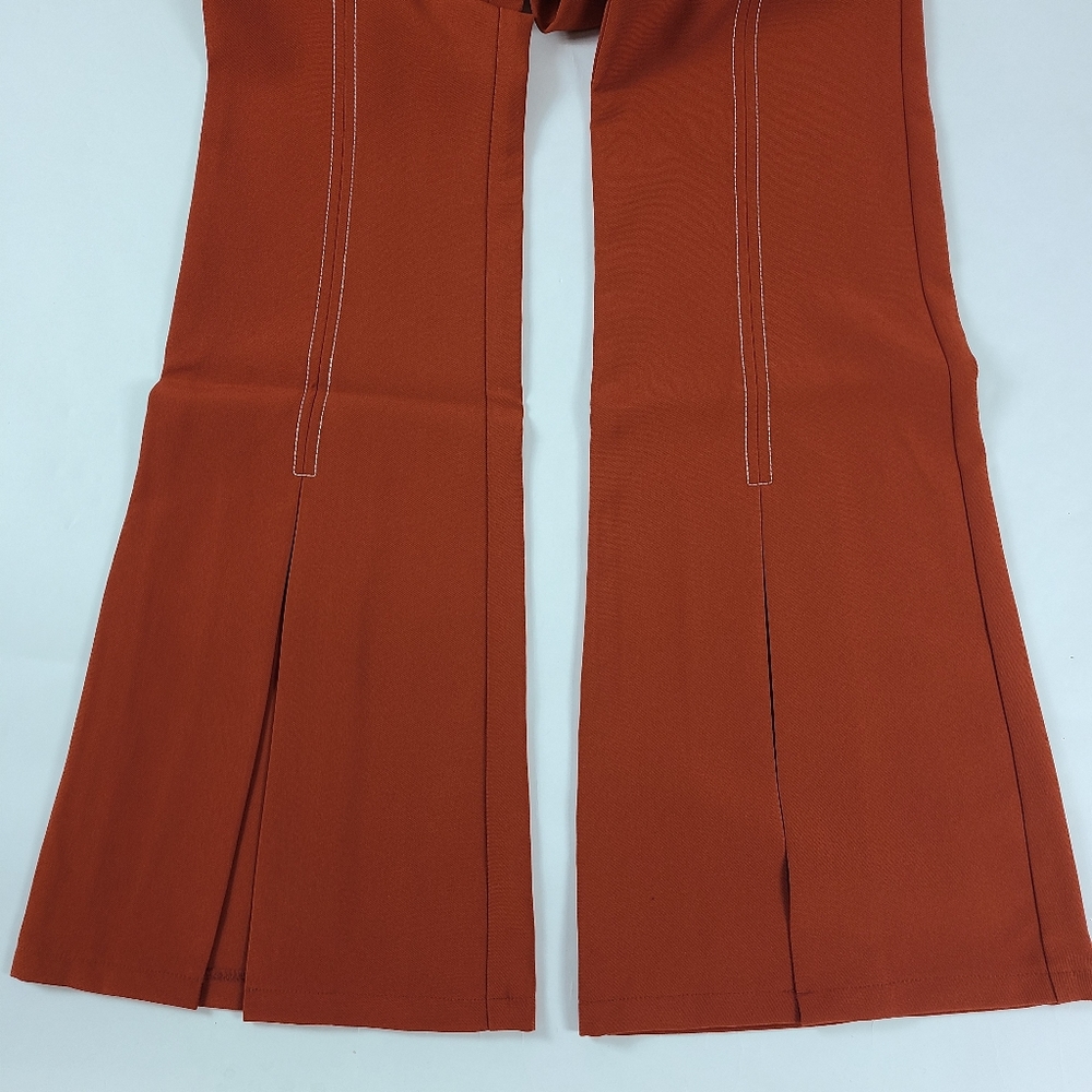 Foxiedox Rust Orange Split Front Flare Pants - image 6